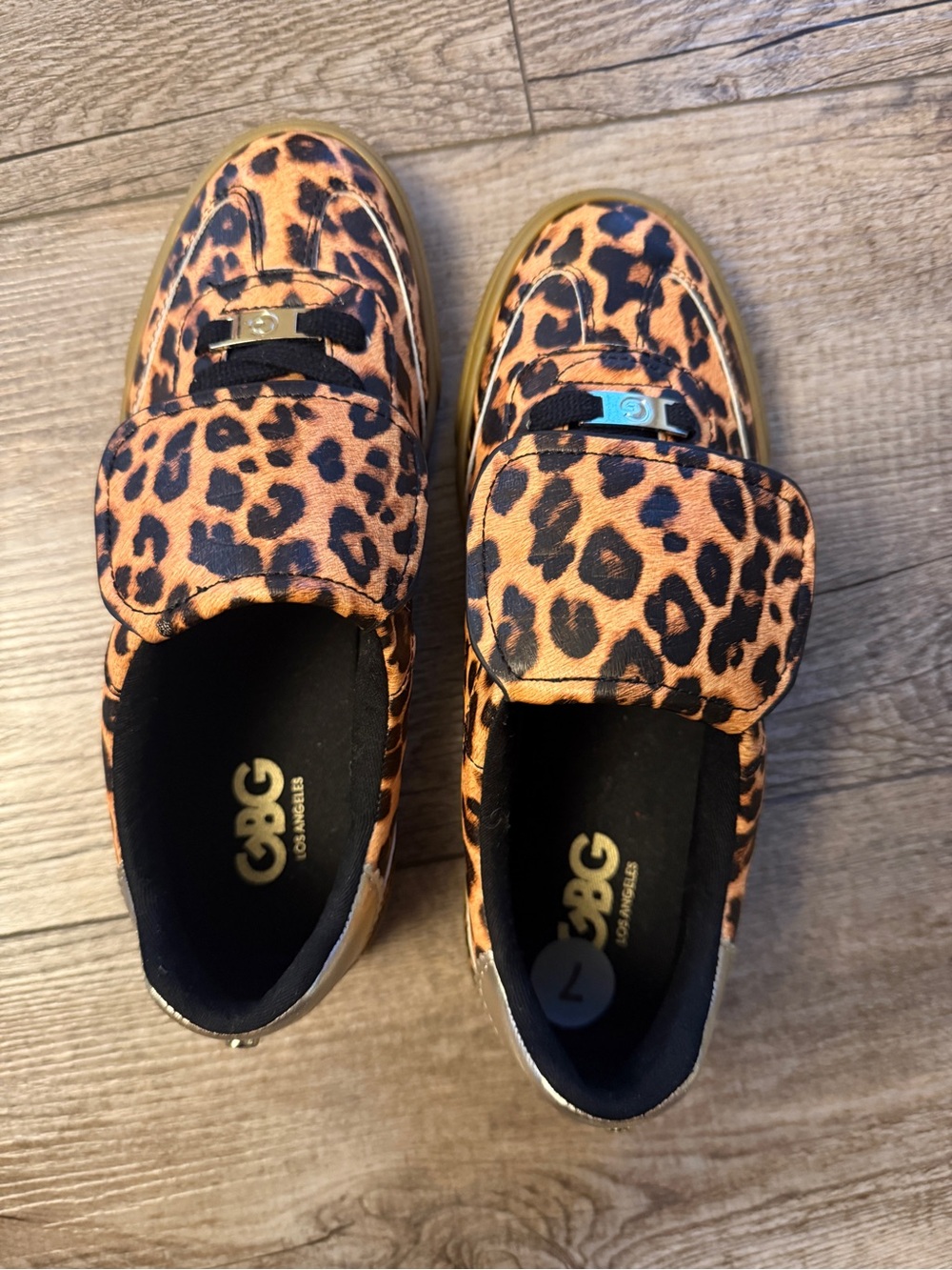 GBG Los Angeles Leopard Print Slip-On Flats - Brown/Black